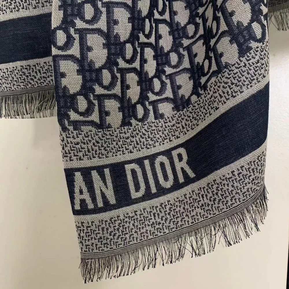 Navy blue Dior Oblique shawl